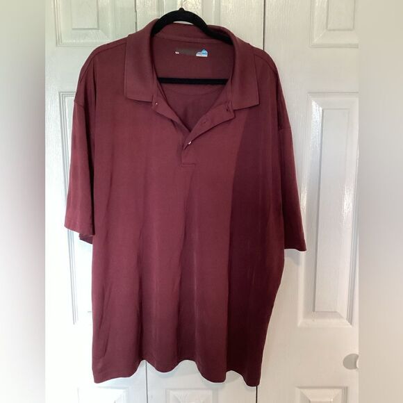 Roundtree & Yorke - Big & Tall Men’s - Performance Maroon Striped Polo - 3XT - Picture 1 of 4